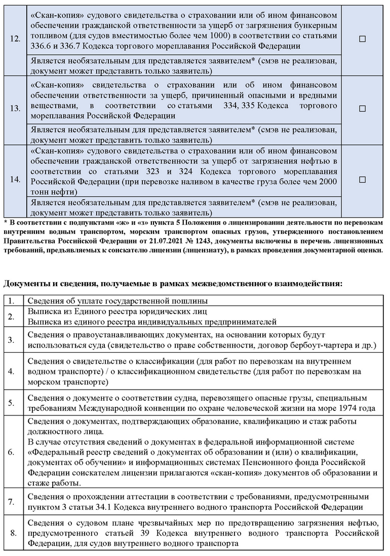 Лицензирование деятельности по перевозкам внутренним водным транспортом,  морским транспортом опасных грузов - Ространснадзор